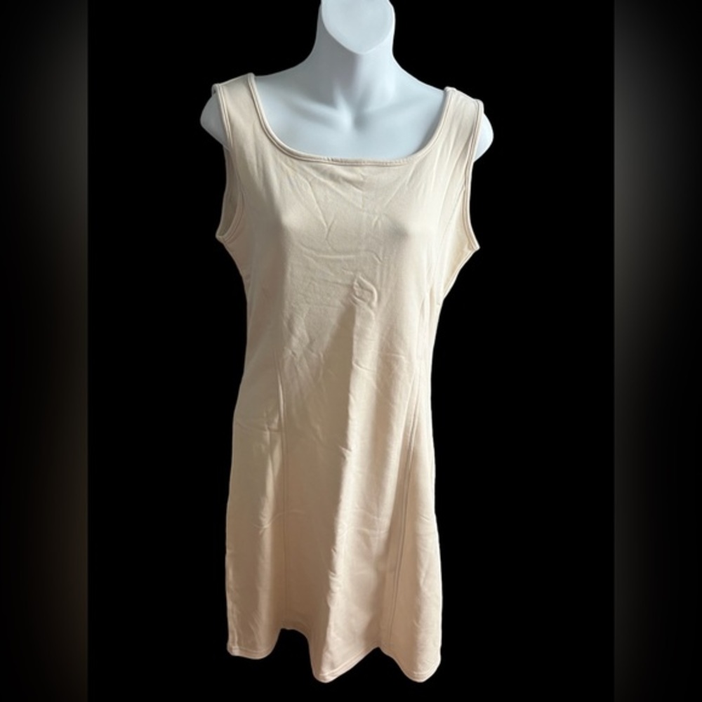 Halara NWT Size XL Cream Cotton Terry Tank Dress no shorts
